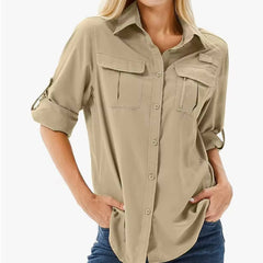 Women's Lightweight Polyester Sun Protection Shirt | Quick-Dry Outdoor Long Sleeve Top 7