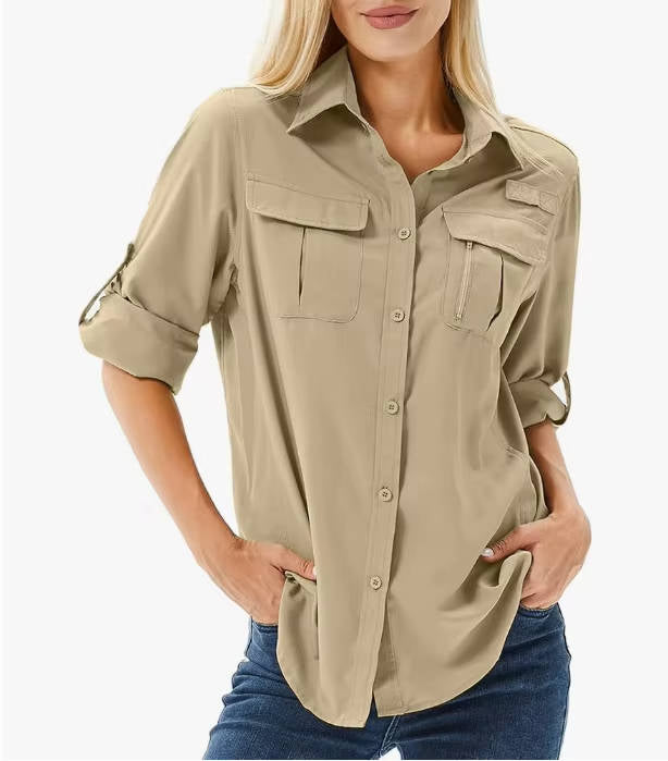 Women's Lightweight Polyester Sun Protection Shirt | Quick-Dry Outdoor Long Sleeve Top 7