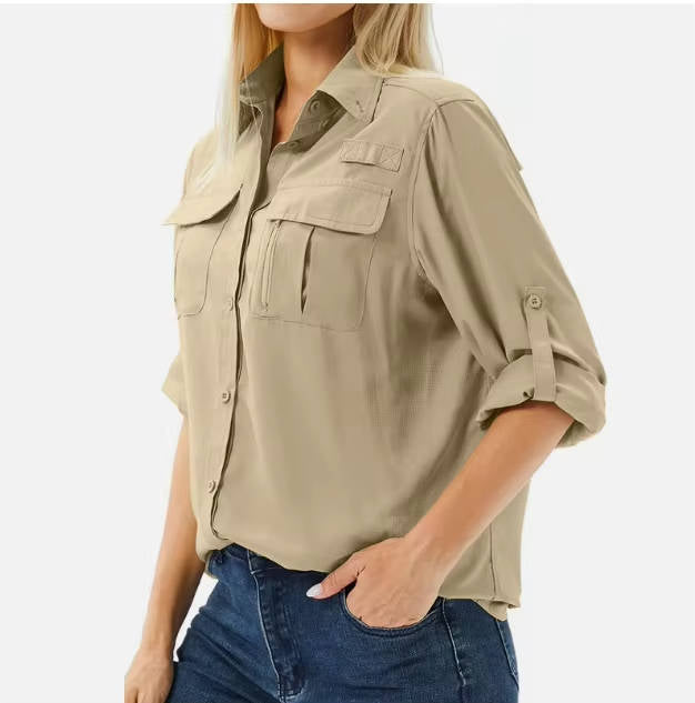 Women's Lightweight Polyester Sun Protection Shirt | Quick-Dry Outdoor Long Sleeve Top 8