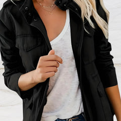 Women's Lightweight Utility Jacket | Stylish Relaxed Fit Casual Outerwear 0