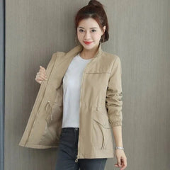 Women's Lightweight Zip-Up Bomber Jacket | Relaxed Casual Summer Outerwear 0