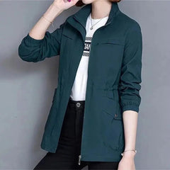 Women's Lightweight Zip-Up Bomber Jacket | Relaxed Casual Summer Outerwear 5