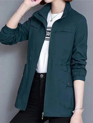 Women's Lightweight Zip-Up Bomber Jacket | Relaxed Casual Summer Outerwear 5