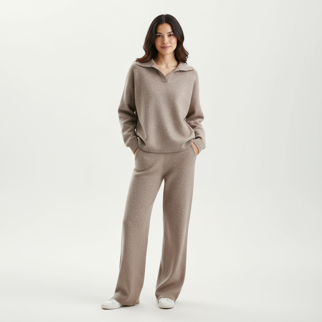Women's Luxurious Cashmere Lounge Set | Elegant Comfortable Two-Piece Outfit 3