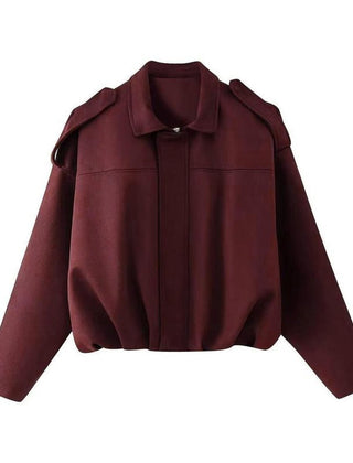 Women's Luxurious Faux Suede Bomber Jacket | Vintage-Inspired Oversized Style 2