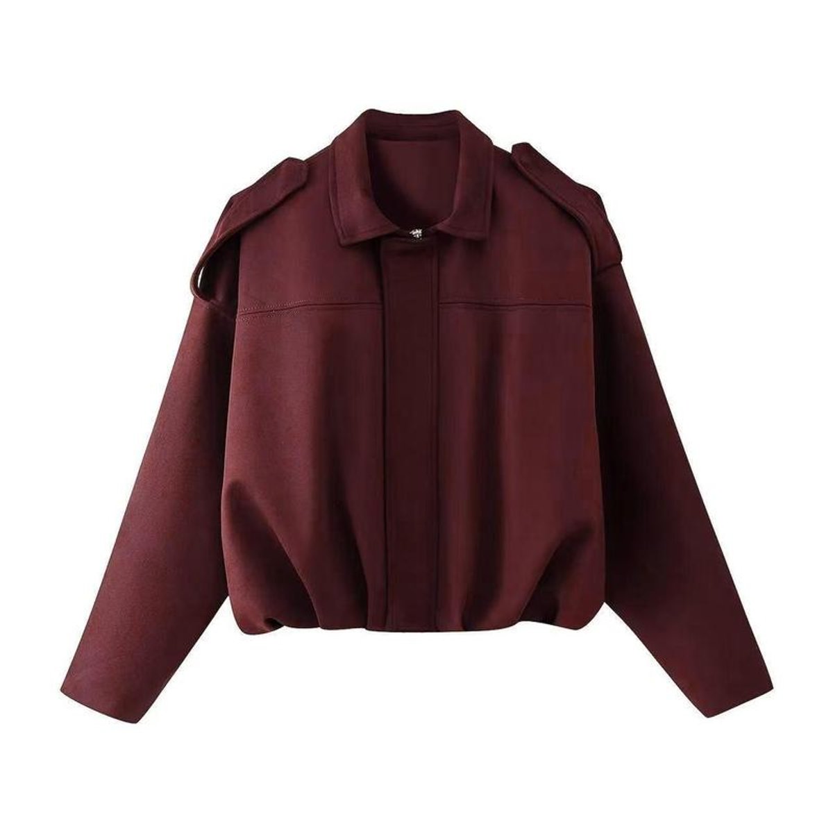 Women's Luxurious Faux Suede Bomber Jacket | Vintage-Inspired Oversized Style 2