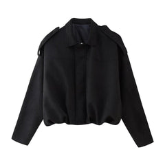 Women's Luxurious Faux Suede Bomber Jacket | Vintage-Inspired Oversized Style 3