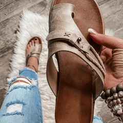 Women's Minimalist Leather Flat Sandals | Chic Comfortable Summer Footwear 2