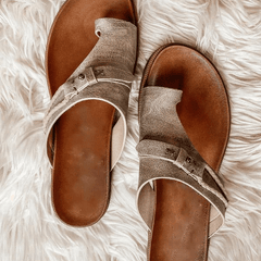 Women's Minimalist Leather Flat Sandals | Chic Comfortable Summer Footwear 3