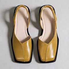 Women's Modern Ballerinas | Elegant Square Toe Slip-On Flats 2