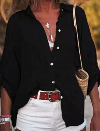 Women's Natural Linen Summer Shirt | Breathable Loose Fit Casual Blouse 5