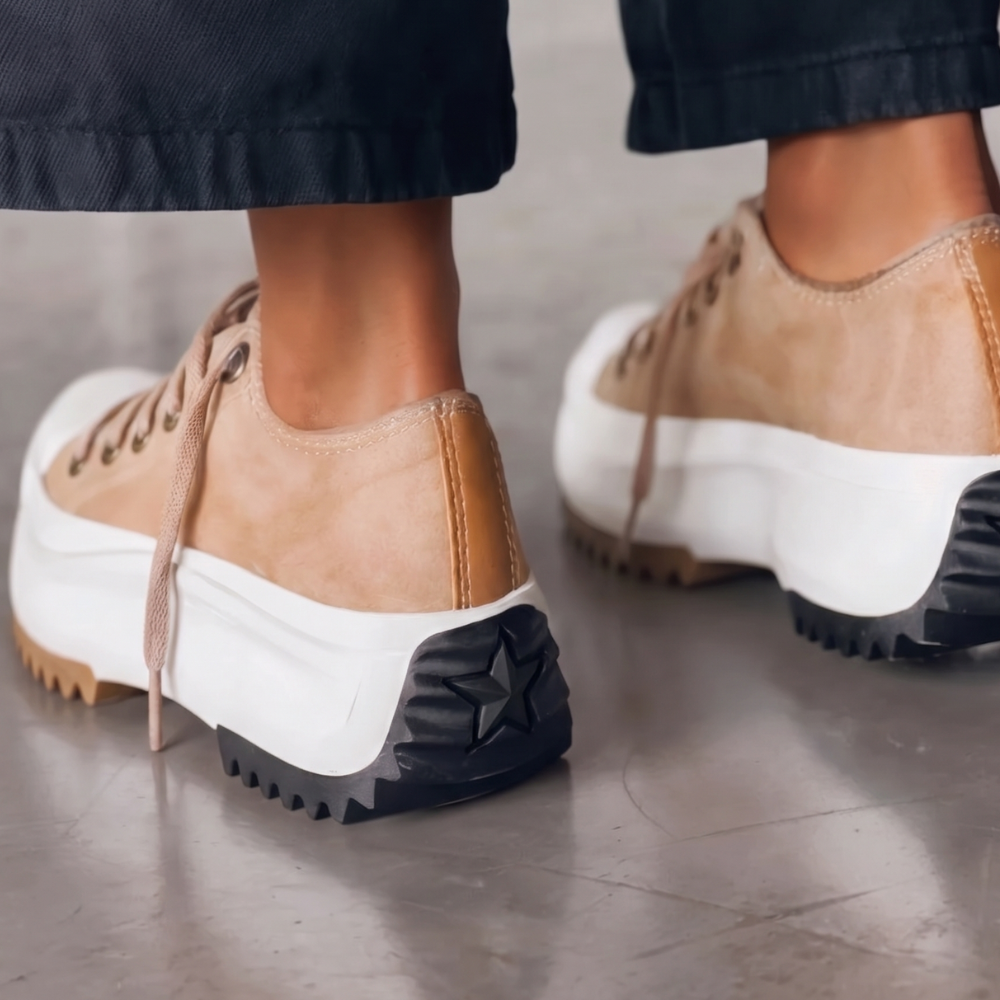 Women's Orthopedic Platform Sneakers | Stylish Lace-Up Chunky White Shoes 4