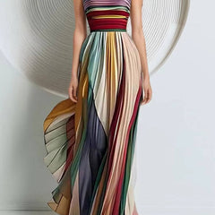 Women's Pleated Chiffon Maxi Dress | Elegant Strapless Formal Gown for Cocktail Events 4