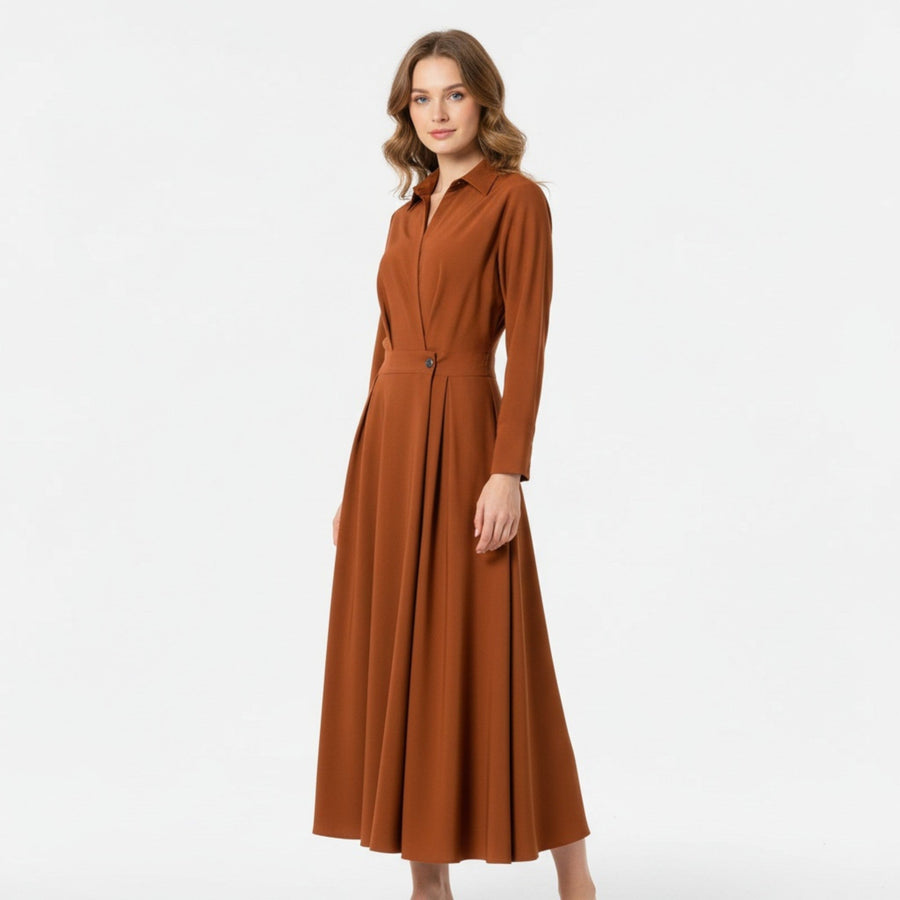 Women's Premium Cotton-Blend Shirt-Dress | Elegant Short Sleeve Spring Dress 1