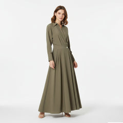 Women's Premium Cotton-Blend Shirt-Dress | Elegant Short Sleeve Spring Dress 3