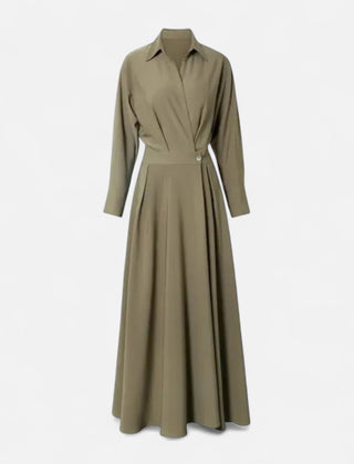 Women's Premium Cotton-Blend Shirt-Dress | Elegant Short Sleeve Spring Dress 4