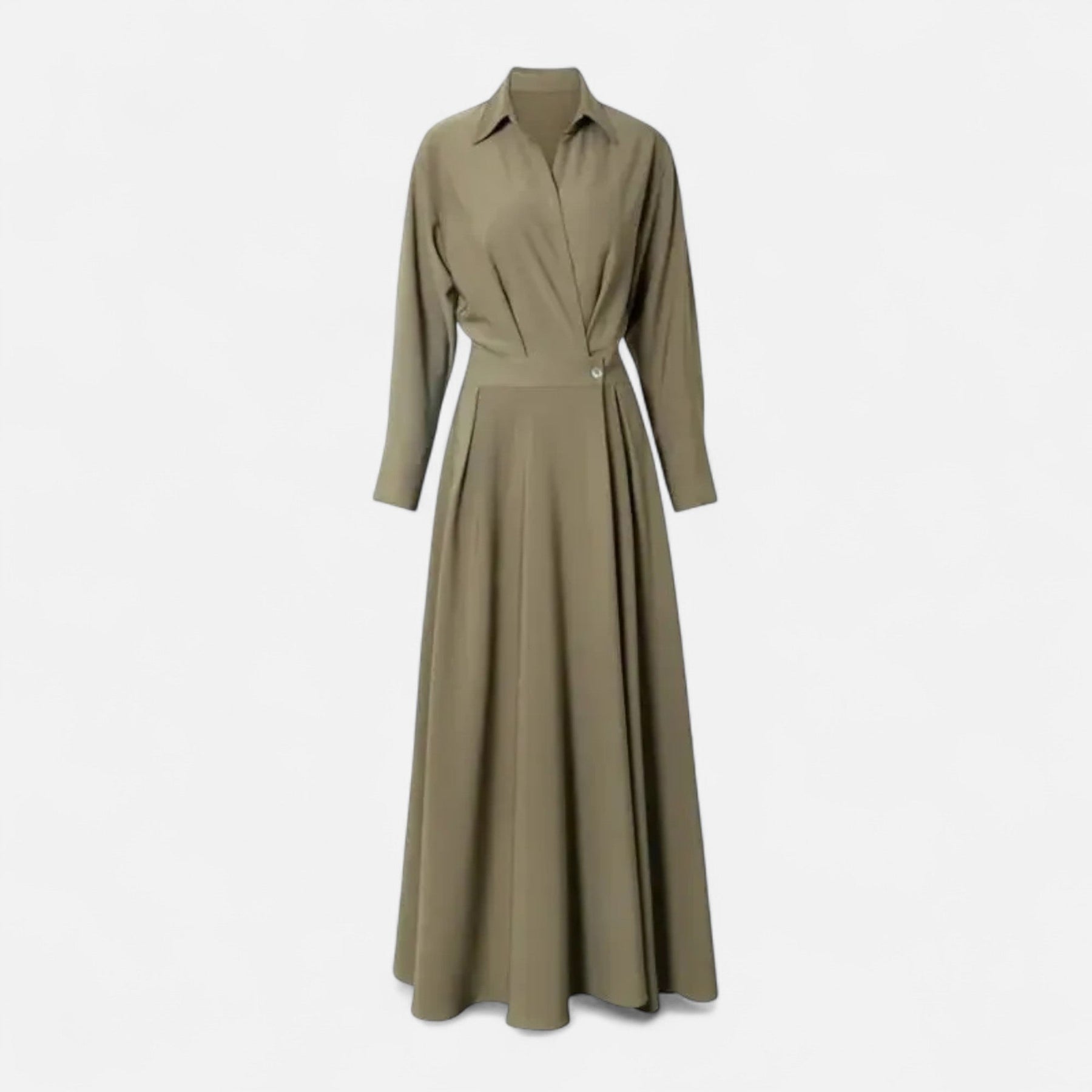 Women's Premium Cotton-Blend Shirt-Dress | Elegant Short Sleeve Spring Dress 4