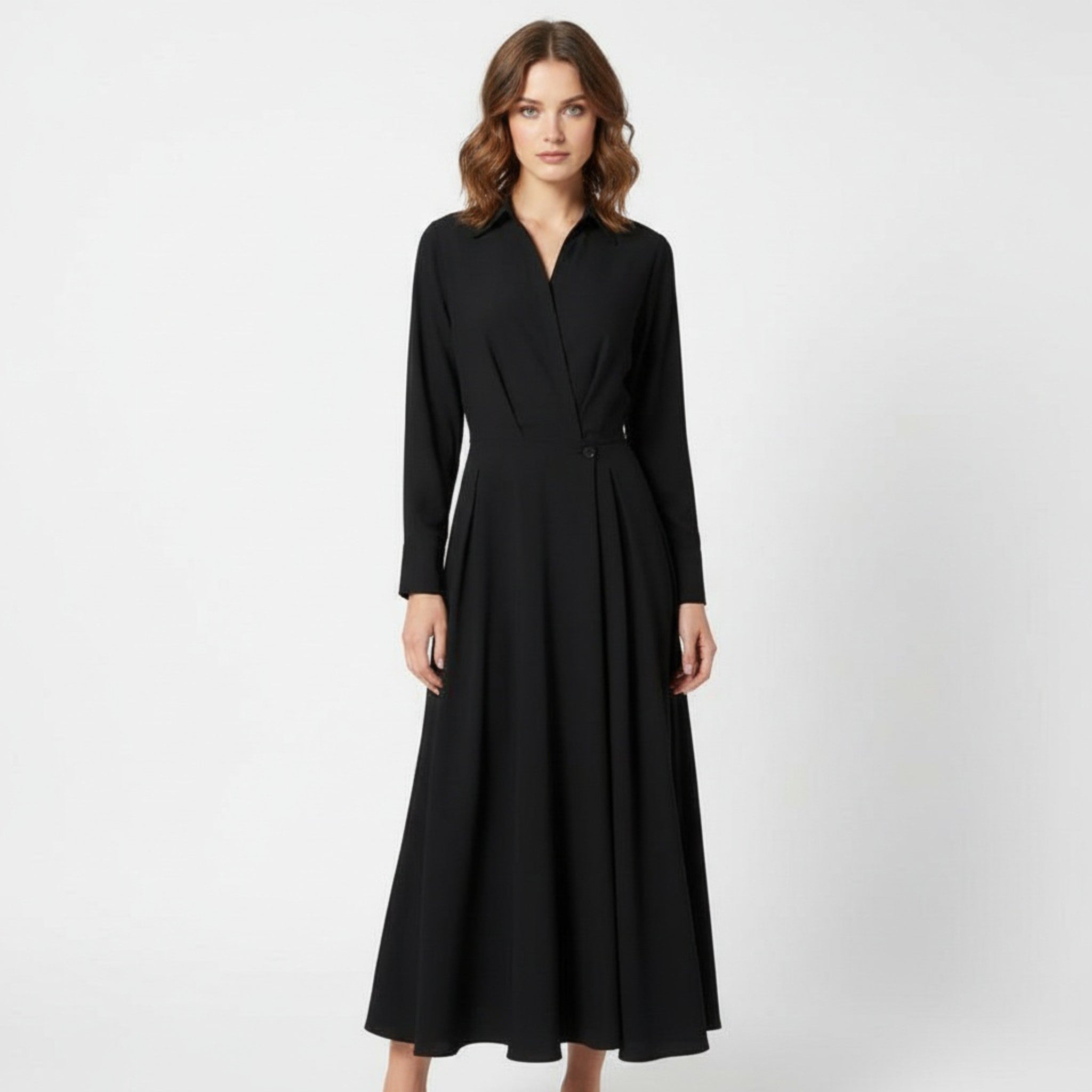 Women's Premium Cotton-Blend Shirt-Dress | Elegant Short Sleeve Spring Dress 5