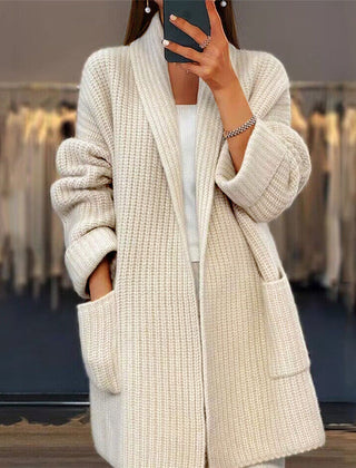 Women's Premium Knitted Wool Cardigan | Cozy Oversized Open-Front Sweater 0