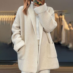 Women's Premium Knitted Wool Cardigan | Cozy Oversized Open-Front Sweater 2
