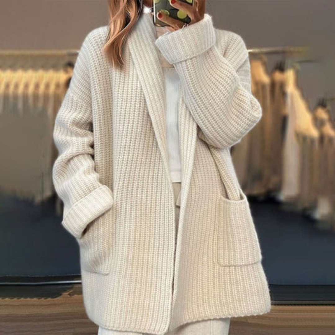 Women's Premium Knitted Wool Cardigan | Cozy Oversized Open-Front Sweater 2