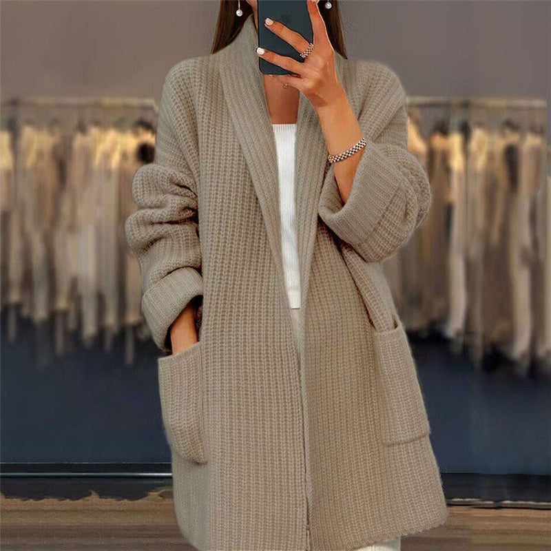 Women's Premium Knitted Wool Cardigan | Cozy Oversized Open-Front Sweater 5