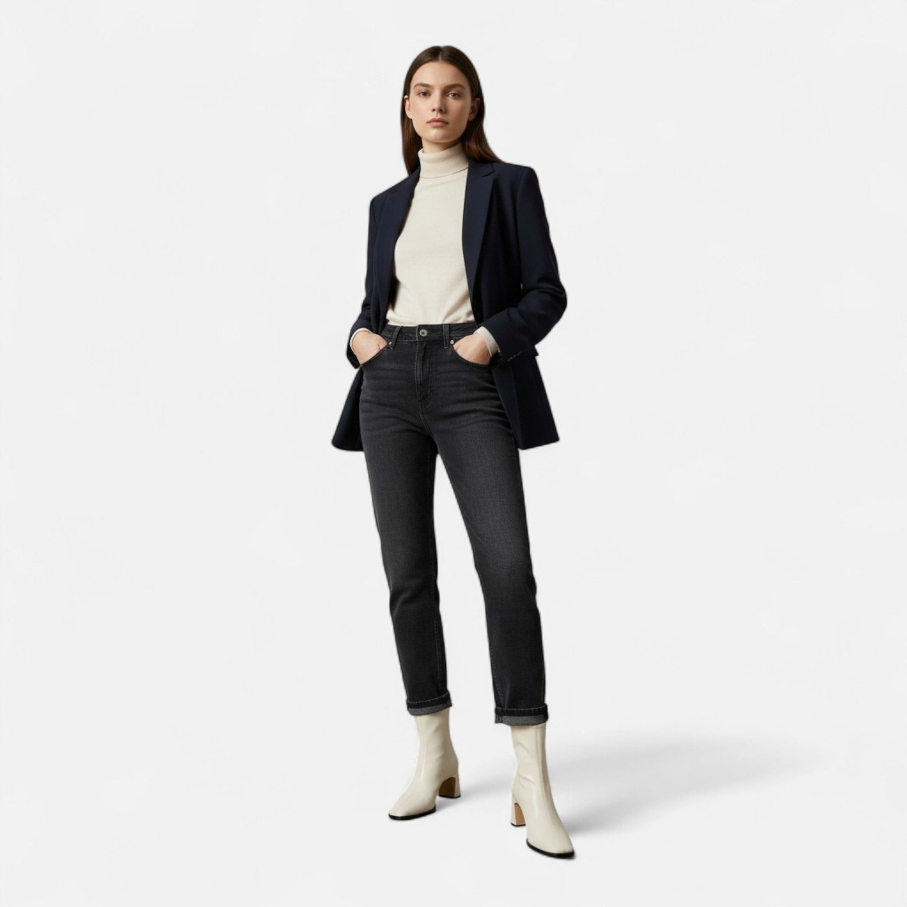 Women's Premium Leather Ankle Boots | Elegant Vintage Square-Toe Booties for Women 6