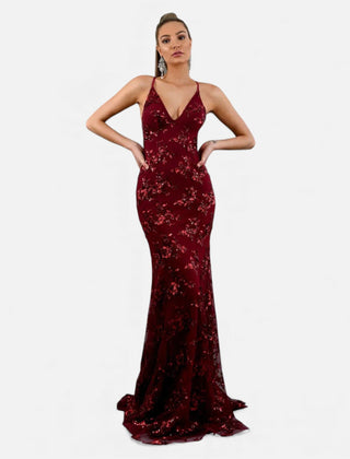 Women's Premium Sequin Maxi Dress | Elegant Fitted Formal Gown 0
