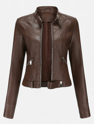 Women's Premium Vegan Leather Jacket | Elegant Classic Cut Outerwear 0