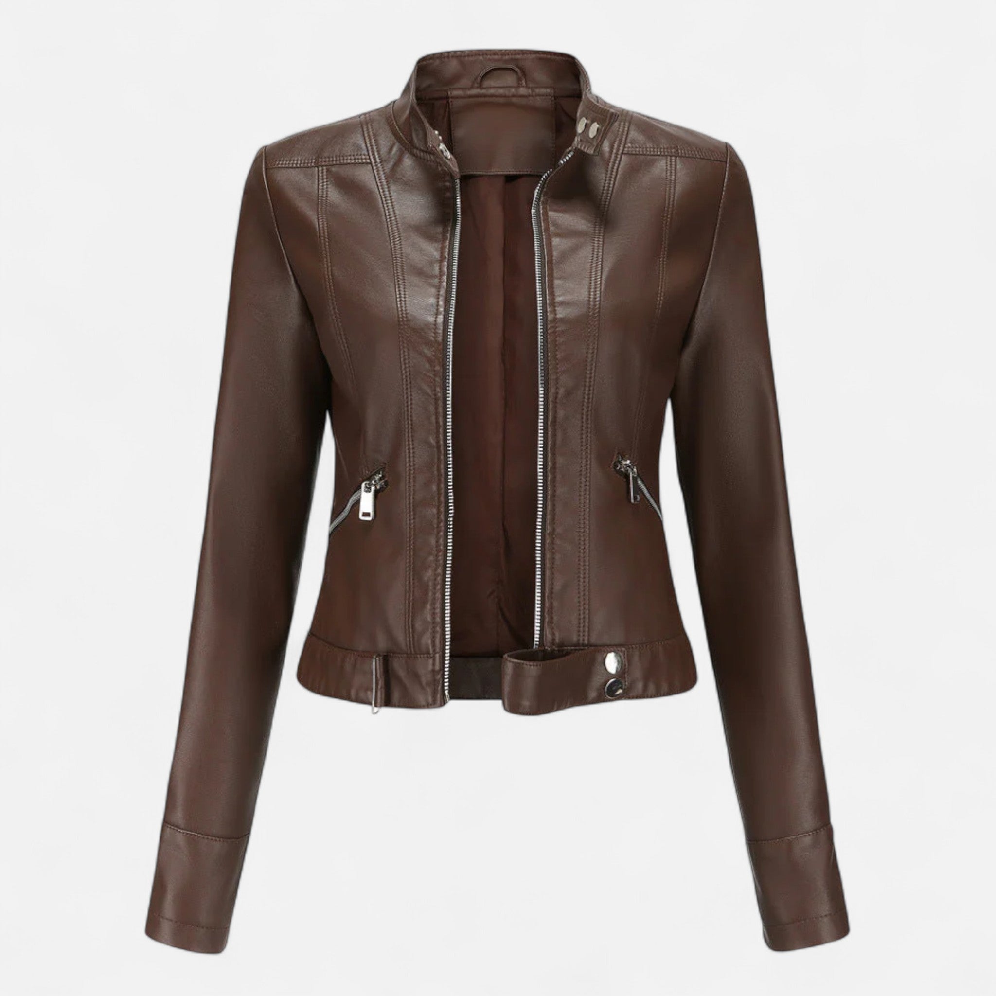 Women's Premium Vegan Leather Jacket | Elegant Classic Cut Outerwear 0