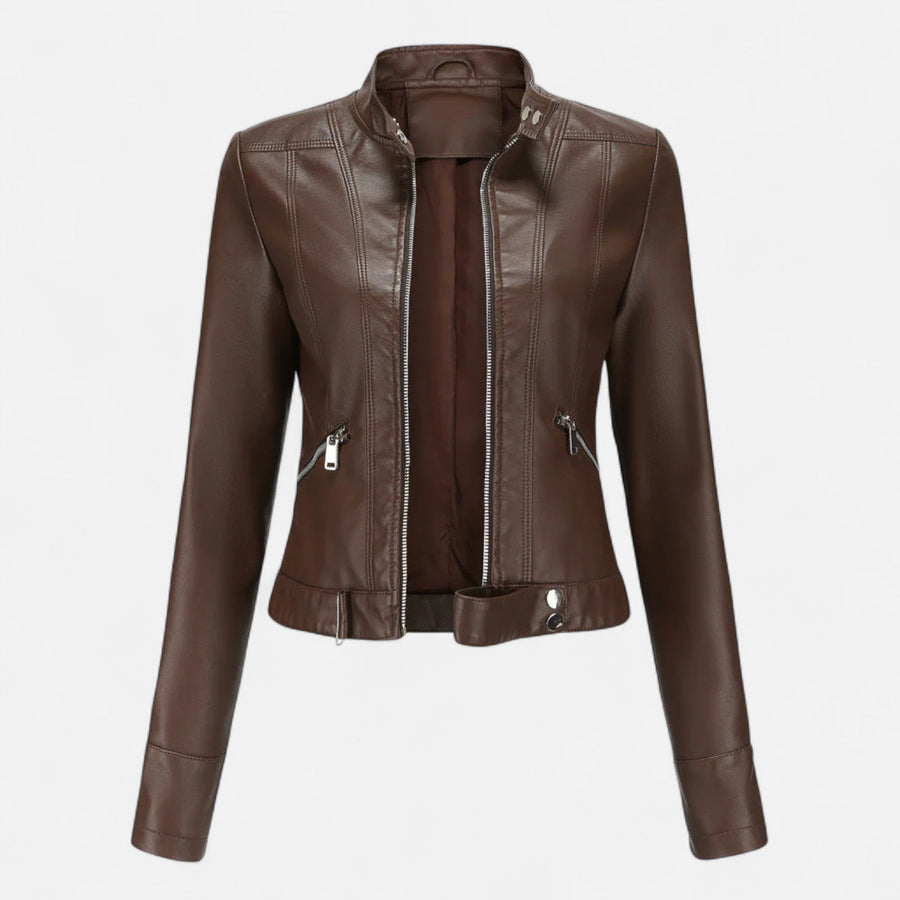 Women's Premium Vegan Leather Jacket | Elegant Classic Cut Outerwear 0