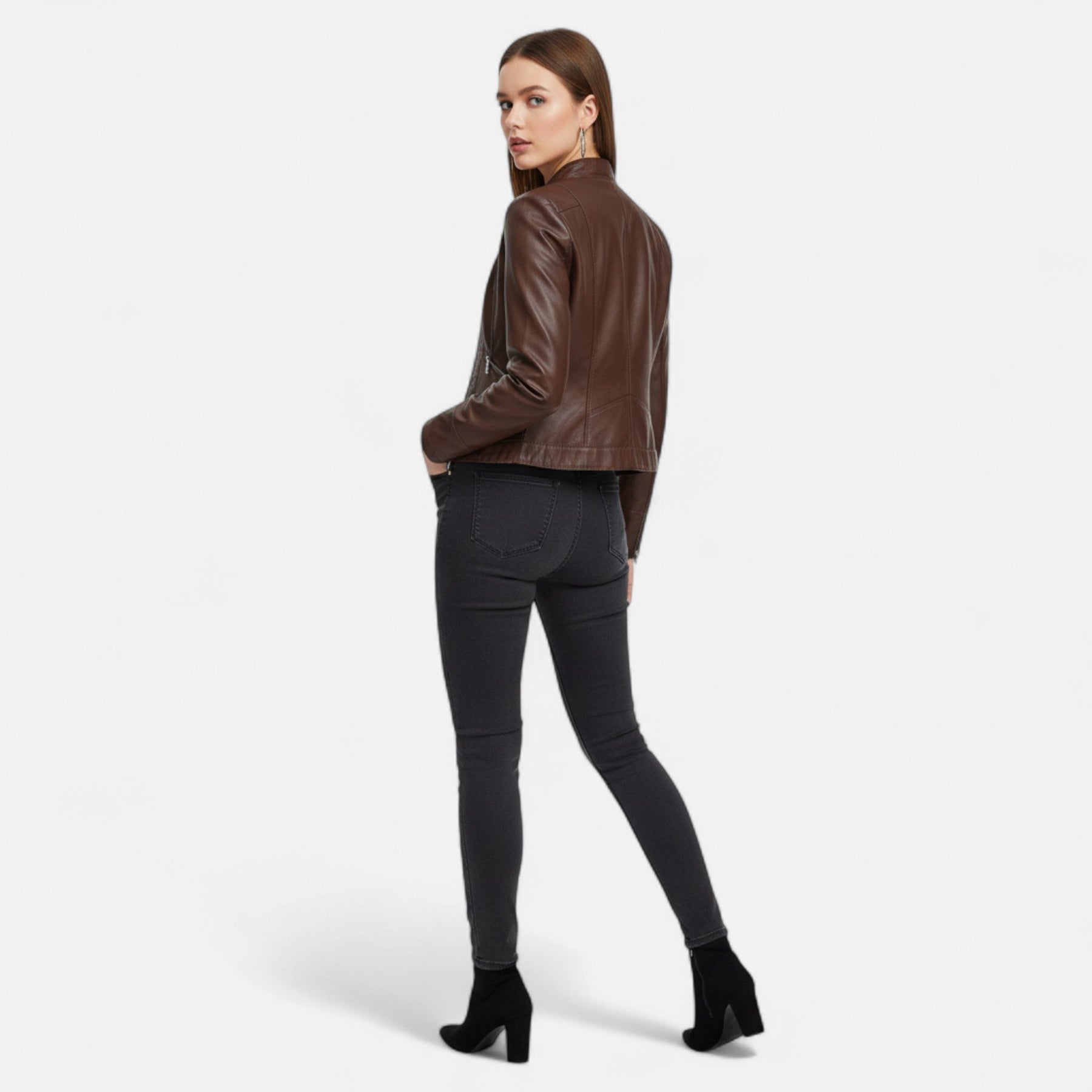 Women's Premium Vegan Leather Jacket | Elegant Classic Cut Outerwear 2