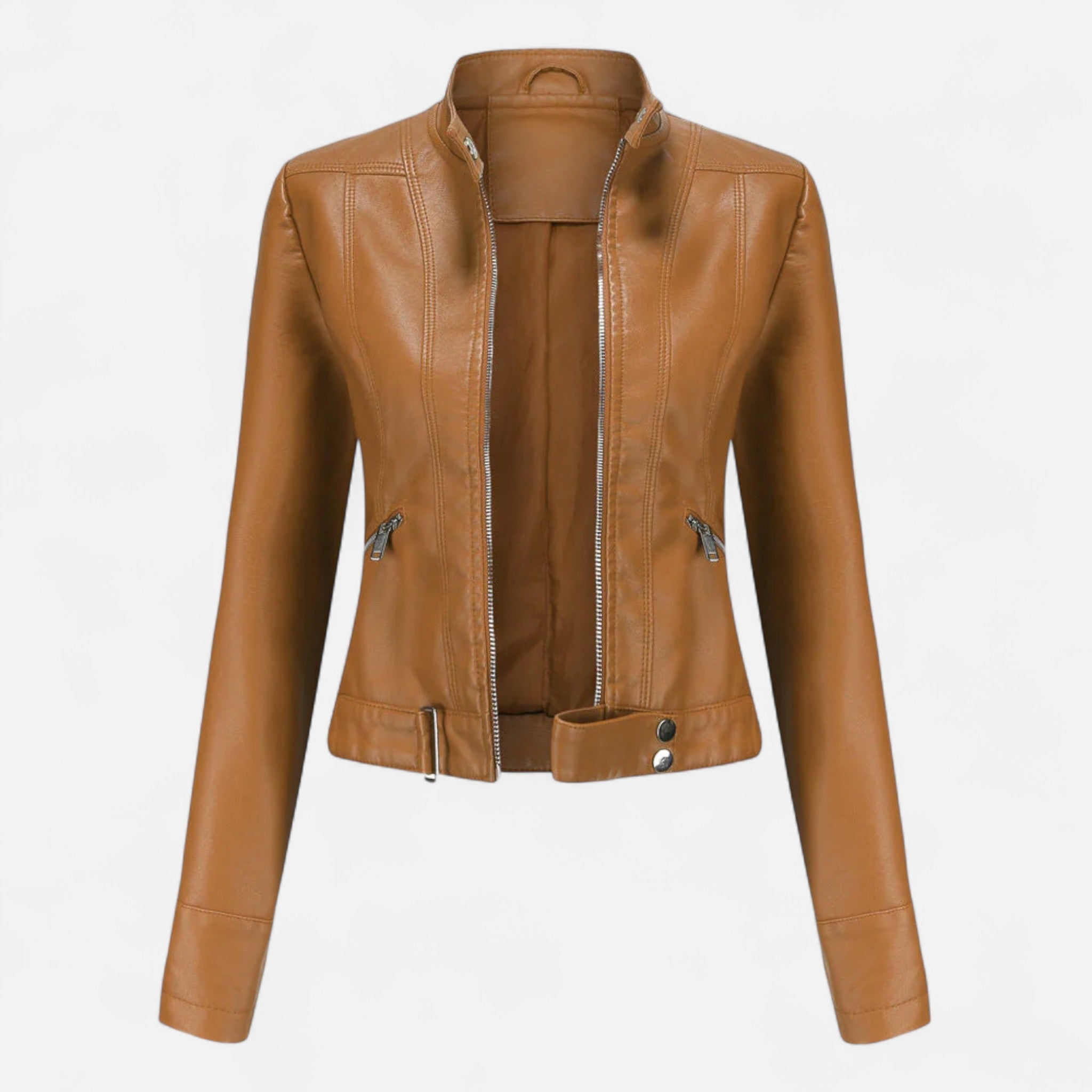 Women's Premium Vegan Leather Jacket | Elegant Classic Cut Outerwear 6