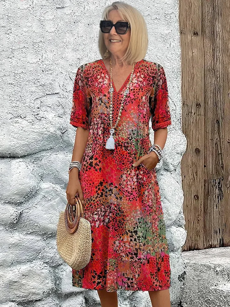 Women's Printed Midi Dress