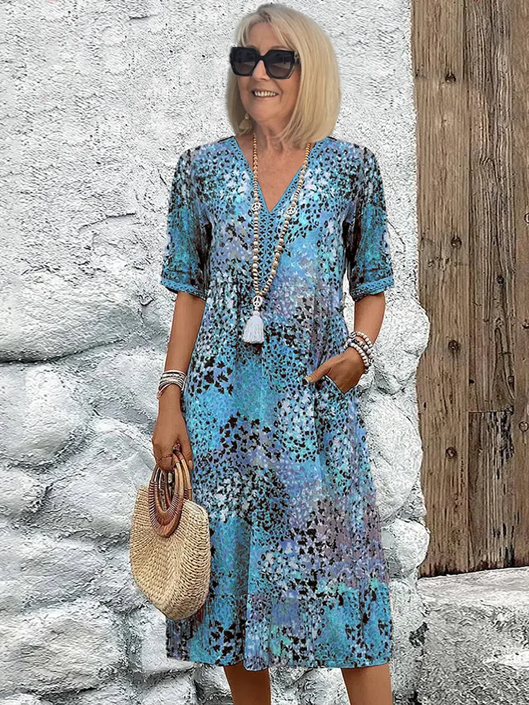 Women's Printed Midi Dress