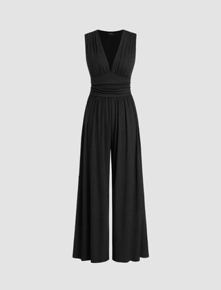 Women's Ribbed Jumpsuit | Elegant Chic Sleeveless Wide-Leg Design 1