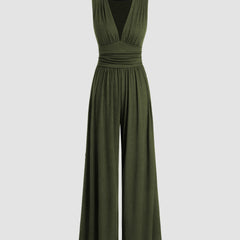 Women's Ribbed Jumpsuit | Elegant Chic Sleeveless Wide-Leg Design 2