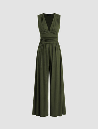Women's Ribbed Jumpsuit | Elegant Chic Sleeveless Wide-Leg Design 2