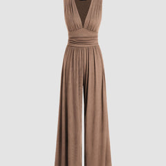 Women's Ribbed Jumpsuit | Elegant Chic Sleeveless Wide-Leg Design 3