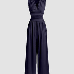 Women's Ribbed Jumpsuit | Elegant Chic Sleeveless Wide-Leg Design 4