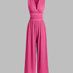 Women's Ribbed Jumpsuit | Elegant Chic Sleeveless Wide-Leg Design 5