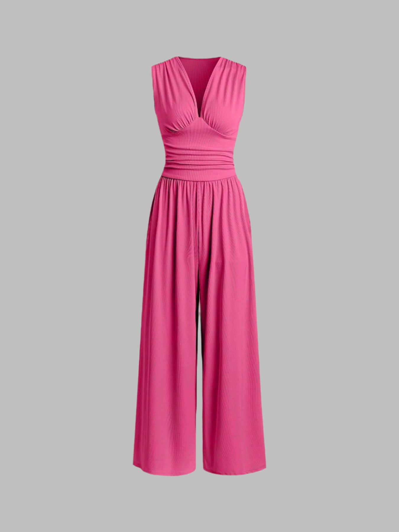 Women's Ribbed Jumpsuit | Elegant Chic Sleeveless Wide-Leg Design 5