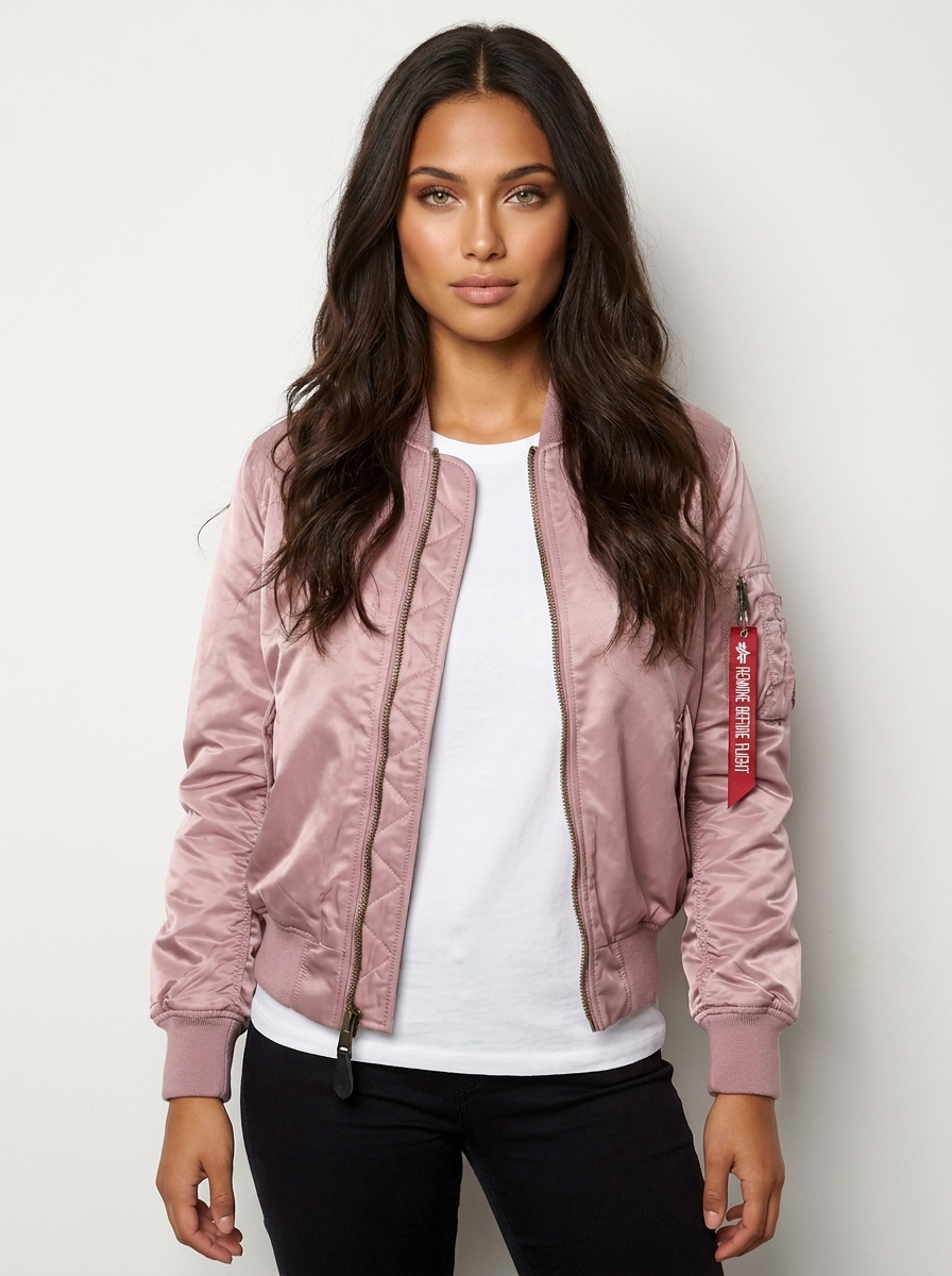 Women's Satin Bomber Jacket | Sporty Elegant Utility Outerwear 11