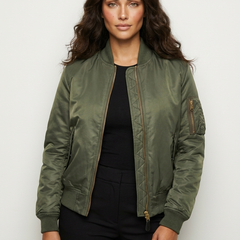 Women's Satin Bomber Jacket | Sporty Elegant Utility Outerwear 12