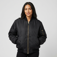 Women's Satin Bomber Jacket | Sporty Elegant Utility Outerwear 8