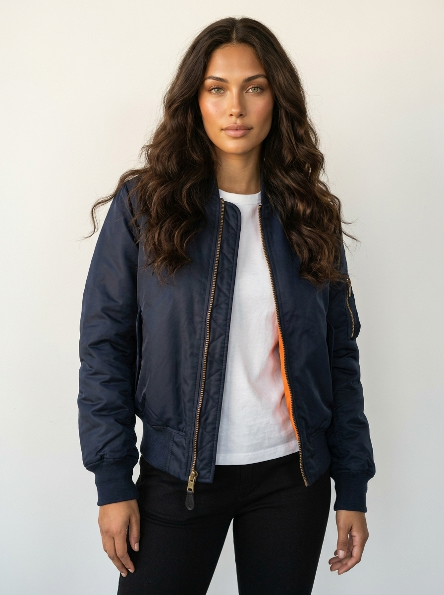 Women's Satin Bomber Jacket | Sporty Elegant Utility Outerwear 9