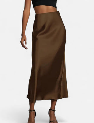 Women's Satin Midi Skirt | Elegant High-Waist Design for Timeless Style 1