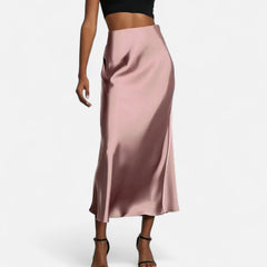 Women's Satin Midi Skirt | Elegant High-Waist Design for Timeless Style 2