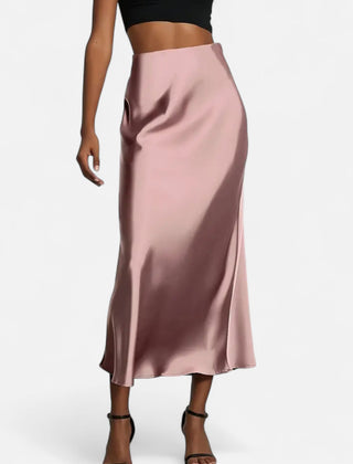 Women's Satin Midi Skirt | Elegant High-Waist Design for Timeless Style 2