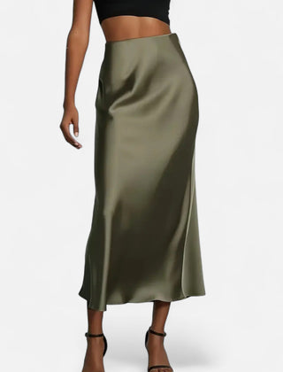 Women's Satin Midi Skirt | Elegant High-Waist Design for Timeless Style 3
